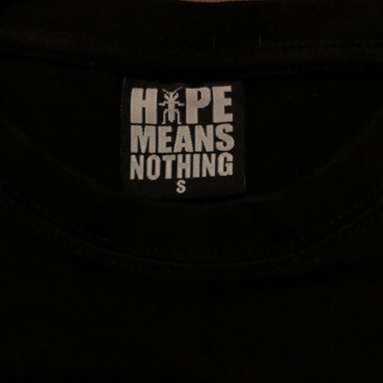 HYPE MEANS NOTHING SHORT SLEEVE GRAPHIC T SHIRT MENS SIZE S/M BLACK (Z10)