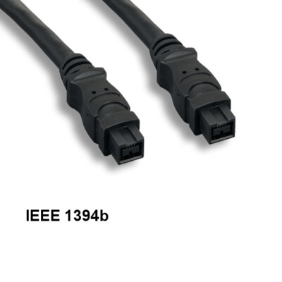 KNTK 3' Firewire 800 9 Pin to 9Pin Cable IEEE-1394b DV Camcorder HDD Data Black