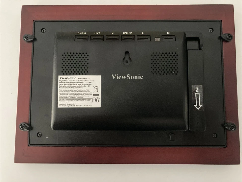 VIEWSONIC DIGITAL 7” PHOTO FRAME VFD724W-11 CHERRY WOOD TESTED WORKS! - Изображение 3 из 4
