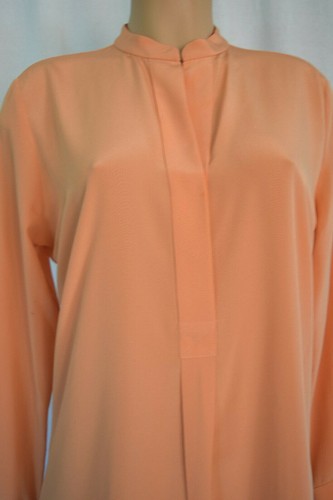JOSEPH ORANGE 100% SILK LONG SLEEVES SHIRT PRIEST COLLAR SIZE 40 - Picture 4 of 11