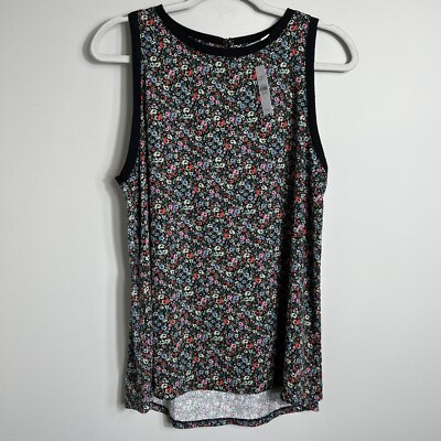 Ann Taylor Loft Sleeveless Blouse Top Shirt-Floral Print-Large-NWT