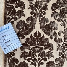 Voyage Marron Velours Rideau Tissu 3M Lucilla Doré Rideaux Coussin Tapisserie