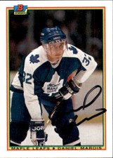 Daniel Marois Signed Auto 1990-91 Bowman card Toronto Maple Leafs
