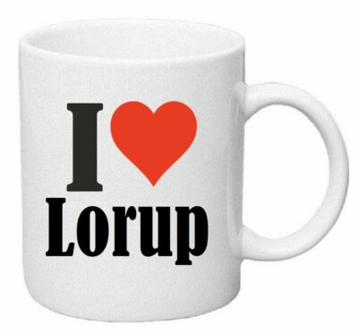 Kaffeetasse I Love Lorup Keramik Höhe 9,5cm in Weiß
