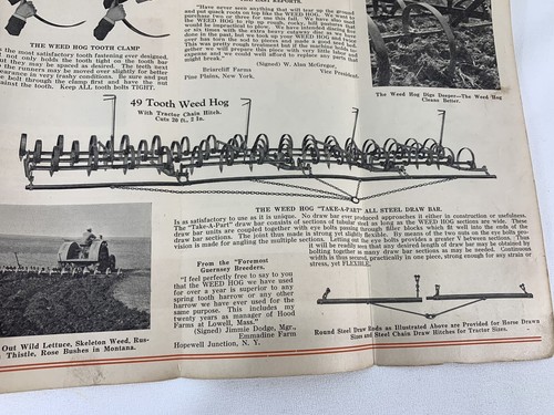 Folleto DE COLECCIÓN WEED HOG Plegable Rock Island ILL Plow Co Grada Publicitaria - Imagen 8 de 10