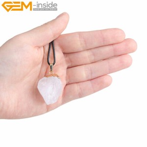 Authentic Reiki Necklace Charm Natural Freeform Raw Crude Quartz Crystal Gemstone Pendant