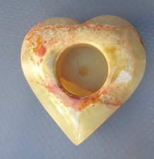 Onyx Herz Teelichthalter Kerzenhalter von Klaus Drexel? 11 cm H Vintage