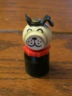 Vintage Fisher-Price Little People Dog with red lined collar straight wood body