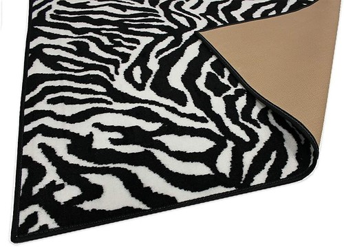 Koeckritz Zebra Print Custom Cut Economy Indoor Rug | Non-Slip Rubber Backing - Picture 2 of 6