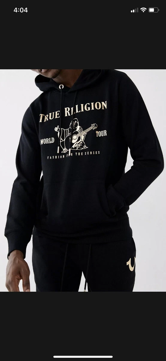True Religion Men s Buddha Logo Pullover Hoodie in Black 105484 1001