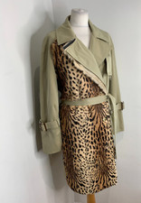 Bnwt Joseph X Jean Colonna Trench Coat Mac 40 12 New Belted Leopard Fur Trim