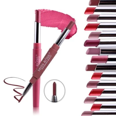 MISS ROSE Double Head Lipstick Lip Liner Waterproof Pencil / Pen Matte Long Lasting Makeup
