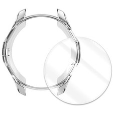 9H Tempered Glass Screen Protector TPU Case f Samsung Galaxy Watch 46mm SM-R800N