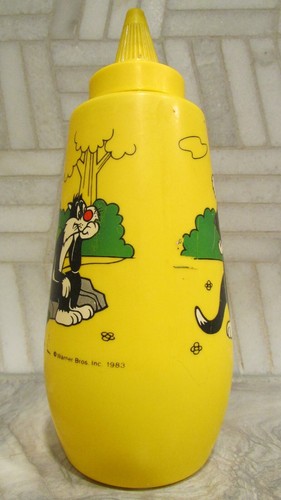 '83 Frenchs Yellow Mustard Bottle 7" Warner Bros Looney Tunes Tweety Sylvester - Picture 3 of 3