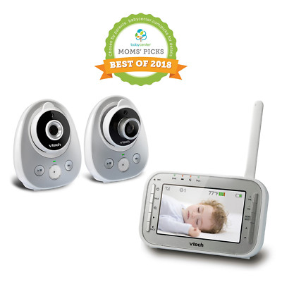 VTech VM342-2 Expandable Video Baby Monitor with Wide Angle Lens & Auto Night Vi