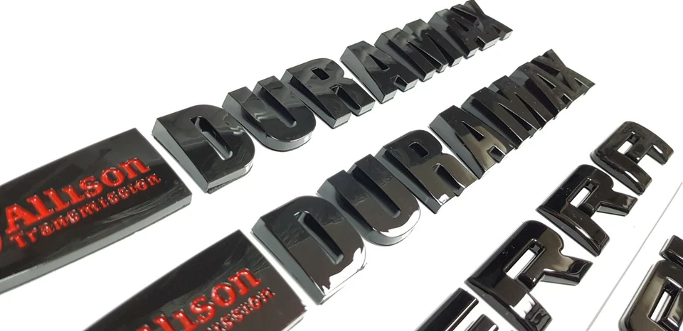 Juego de 6 letras emblema GMC Sierra Denali Duramax 2500HD 3500HD negro brillante 11-19 Foto 2 de 4