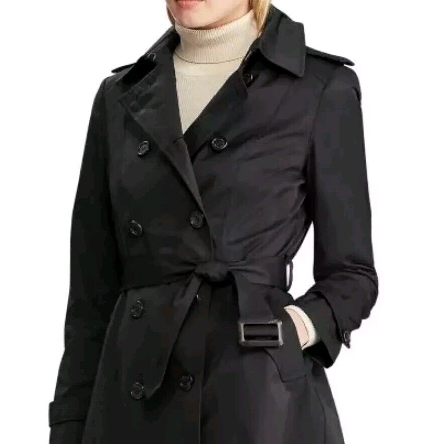 Lauren Ralph Lauren Women's Belted Black Trench Coat - Size Lauren Ralph Lauren Women's Belted Black Trench Coat - Size