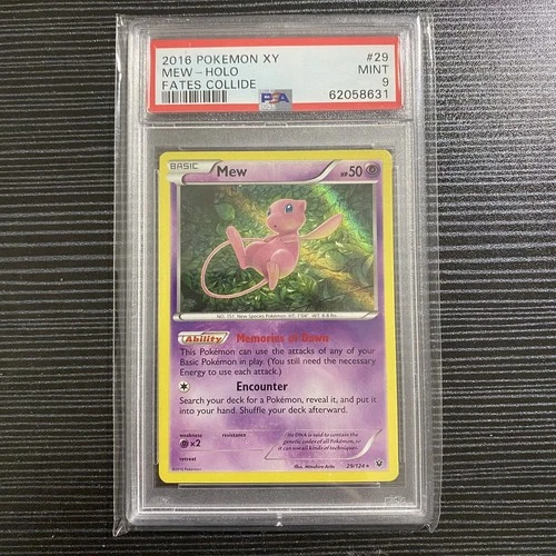 Pokemon XY Fates Collide #29/124 Mew – Holo PSA 9 Mint (2016)