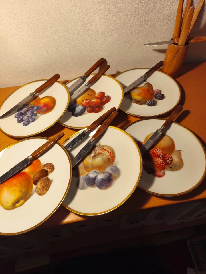 Vintage: Obstschale + 6 Obstteller THOMAS BAVARIA + Obstmesser, gut erhalten  - Bild 2 von 4