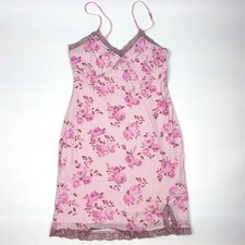 Wild Fable Floral Mini Mesh Slip Dress Womens Sz S Pink Lace Trim Baby Doll Adj