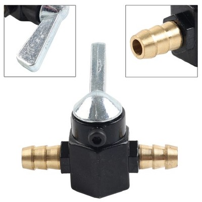 1x Motorcycle Inline Petrol On-Off Fuel Tap Gas Petrol Valve Petcock 8mm Black