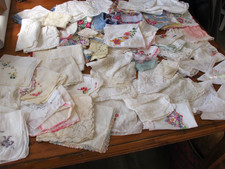 Lot of Vintage Handkerchiefs Hankies Hanky FLORAL Cotton Lace Crochet ESTATE