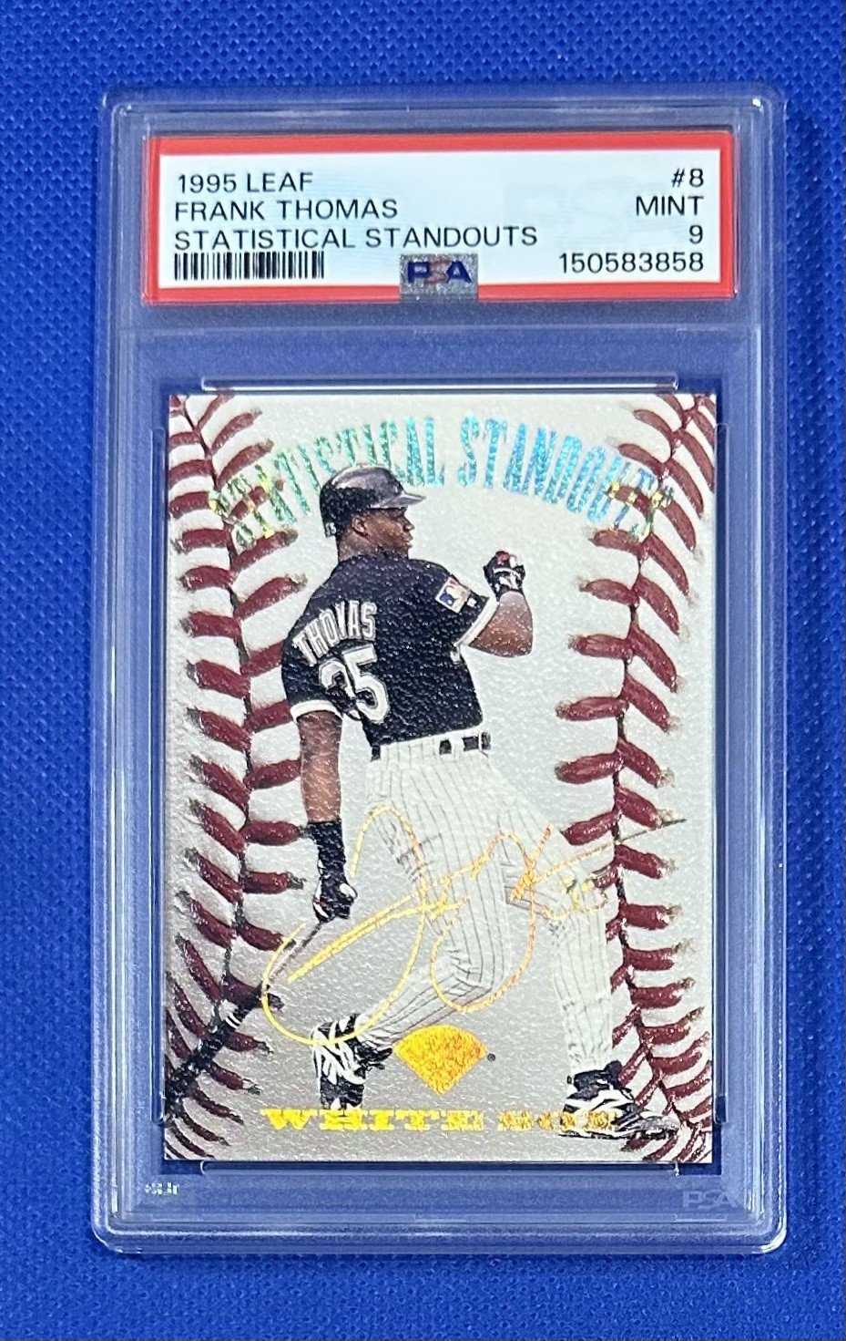 1995 Leaf - Statistical Standouts Frank Thomas #8 /5000 PSA 9 Mint New Slab!