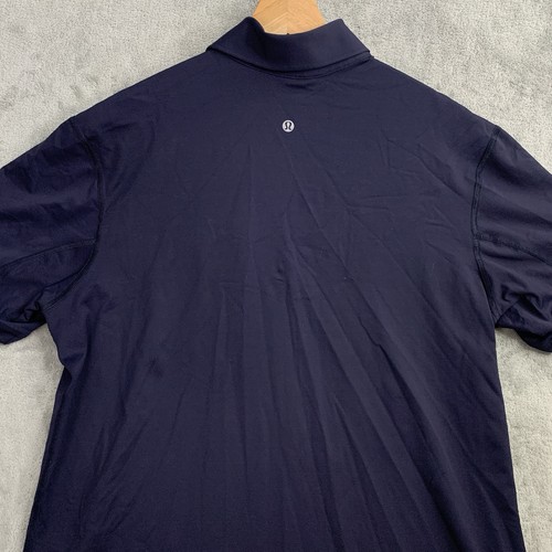 Lululemon Shirt Men Medium Performance Polo Blue Short Sleeve Preppy Casual Top - Picture 7 of 7