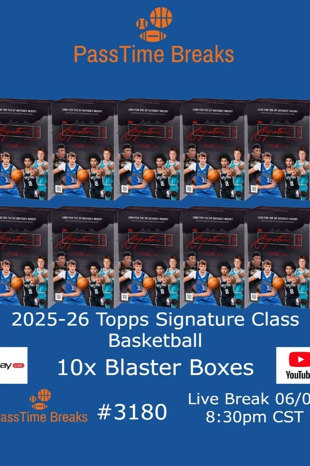 $1 EBAY LIVE PYT AUCTION 25-26 TOPPS SIGNATURE CLASS BASKETBALL 20x Blaster