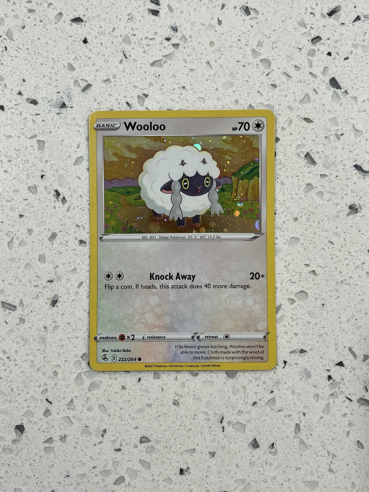 Wooloo Cosmos Holo - 222/264 - Fusion Strike Pokemon 2021