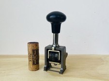Timbro datario meccanico d'epoca, penna Carbolite, Regno Unito, anni '60