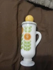1971 Vintage Avon Dutch Treat Demi-Cup Footed Milk Glass Orange Perfect Bud Vase