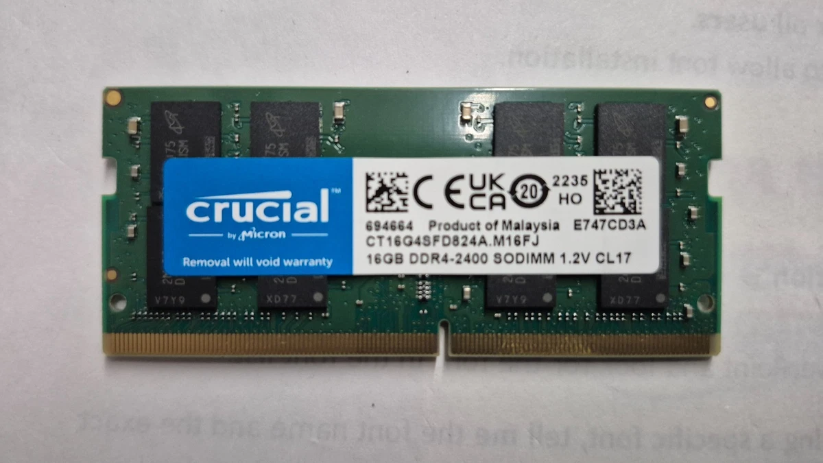 PC4-19200 (DDR4-2400) Bus Speed SO-DIMM Computer Memory (RAM) 16