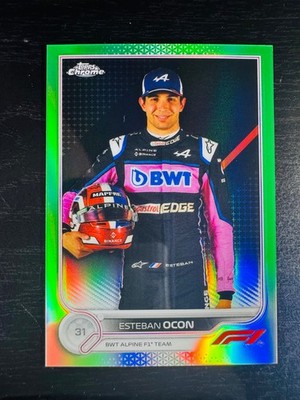 2022 Esteban Ocon Green Refractor 40/99 Topps Chrome #41 F1 Formula 1