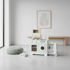 Image of Play Fridge Cooktop Sink Set Includes Accessories Wooden Toy Kitchen Gift