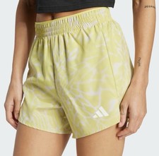 Adidas Damen Shorts S 36 Kurze Hose Sport Fitness Training Gelb Wei&szlig; NEU Etikett
