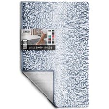 Hearth Harbor Bathroom Rugs, Chenille 1'8" x 2'8" Rectangular , Ombre Blue