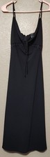 Forever21 Vintage Spaghetti Strap Womens Little Black Dress Tie Front/Lace Blk-S