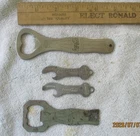 VINTAGE LOT OF 4 METAL COCA-COLA BOTTLE OPENERS