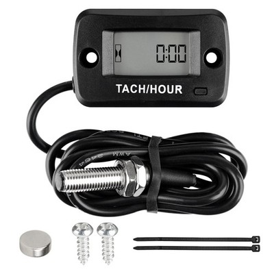 NInE-ROnG Digital Magnetic Pickup Tachometer Hour Meter, Contactless RPM Coun...