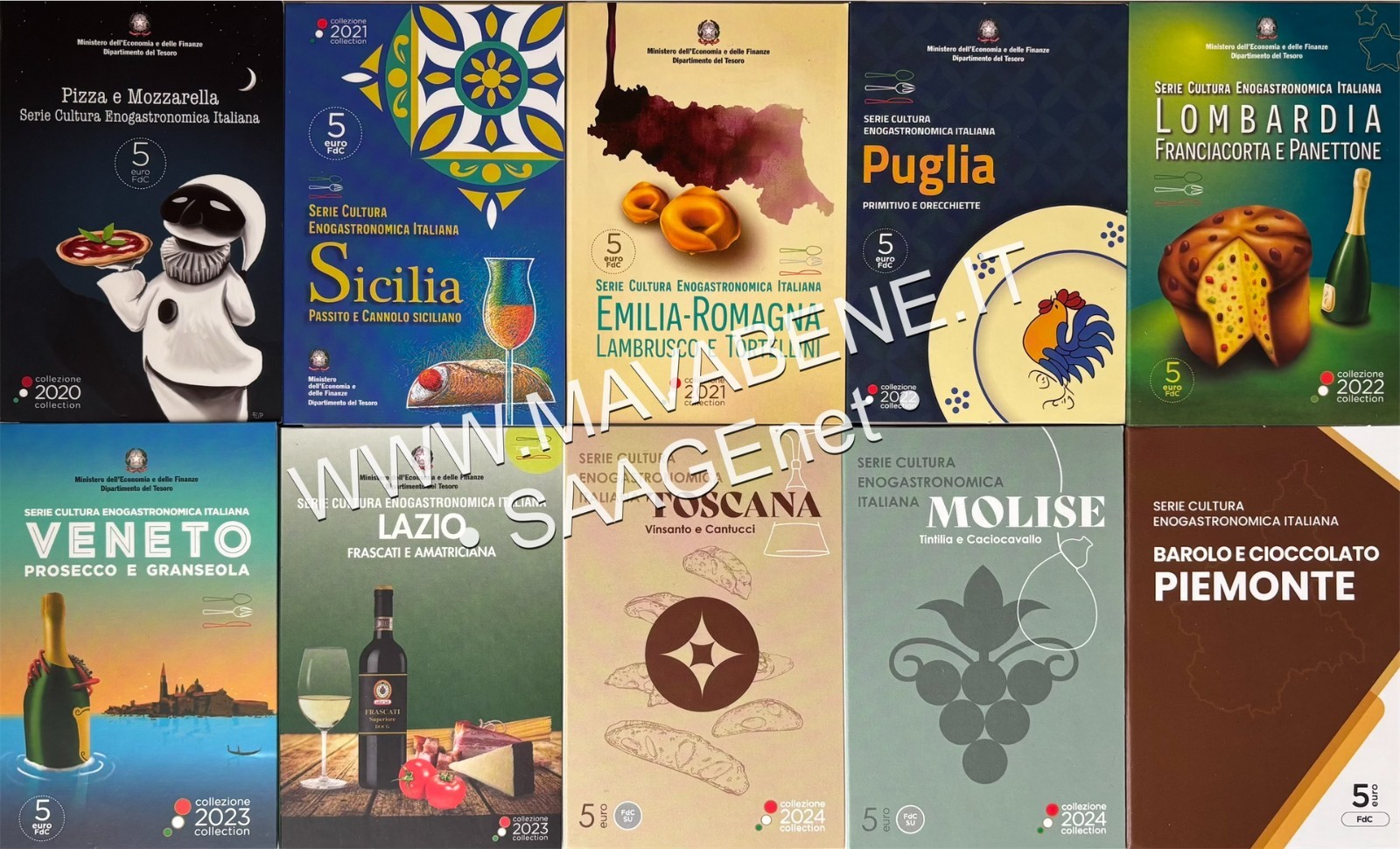 ENTRA E SCEGLI - MONETA 5 EURO SERIE REGIONI CULTURA ENOGASTRONOMICA ITALIANA