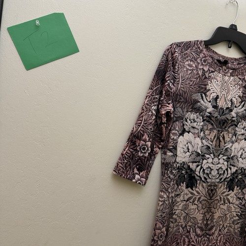 abito topshop 8 nero viola medio M tatuaggio arte bodycon aderente slim aderente T2 - Foto 3 di 11