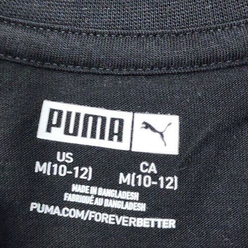Kids Boy Puma T Shirts Black & White School Travel Sizes M New - Picture 2 of 6