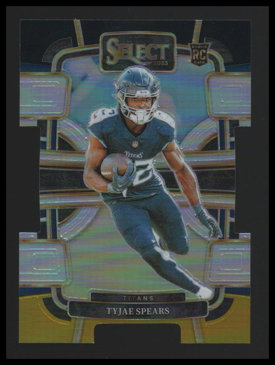 2023 Panini Select #97 Tyjae Spears Black and Gold Prizms Die Cuts