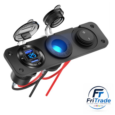 12V USB Steckdose Boot-Zubehör Marine Schalttafel Stecker