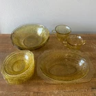 Vintage Yellow Depression Glass Dishes Amber Federal Glass 1930s-40s