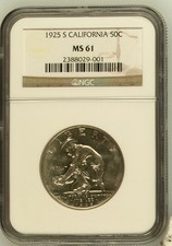 1925 S California Diamond Jubilee 50c NGC MS-61