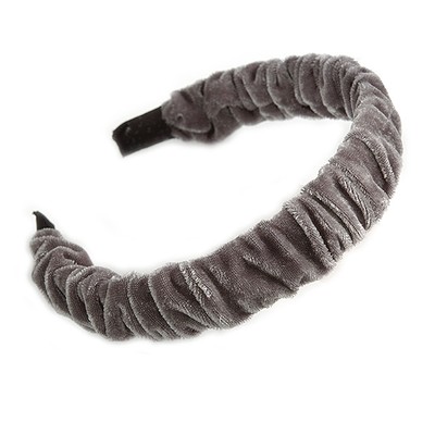 Grau Velours Stoff Flex Stirnband/Stirnband