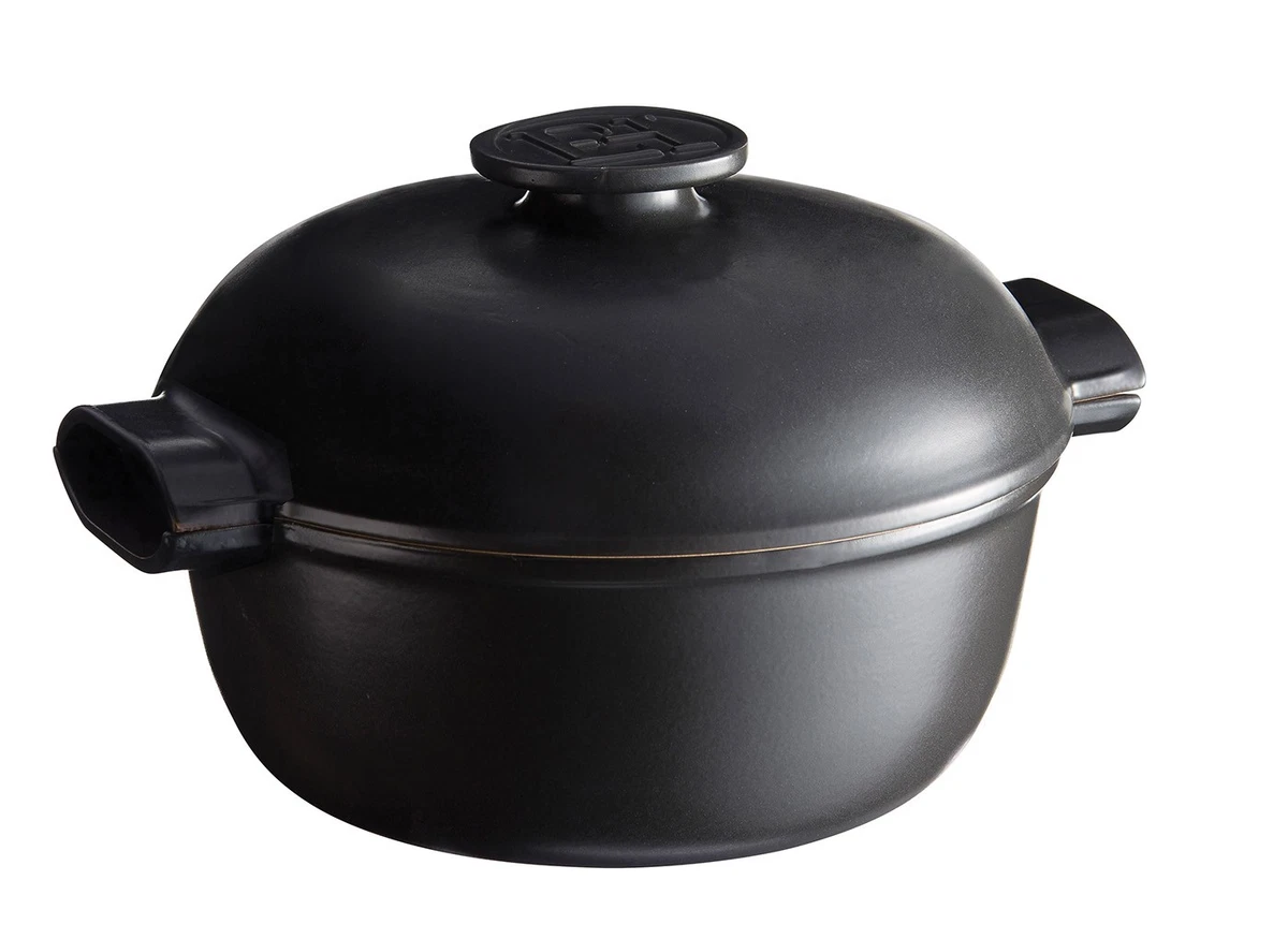 Cocotte Ronde Emile Henry FLAME - Céramique Noire 26 Cm - Induction Compatible