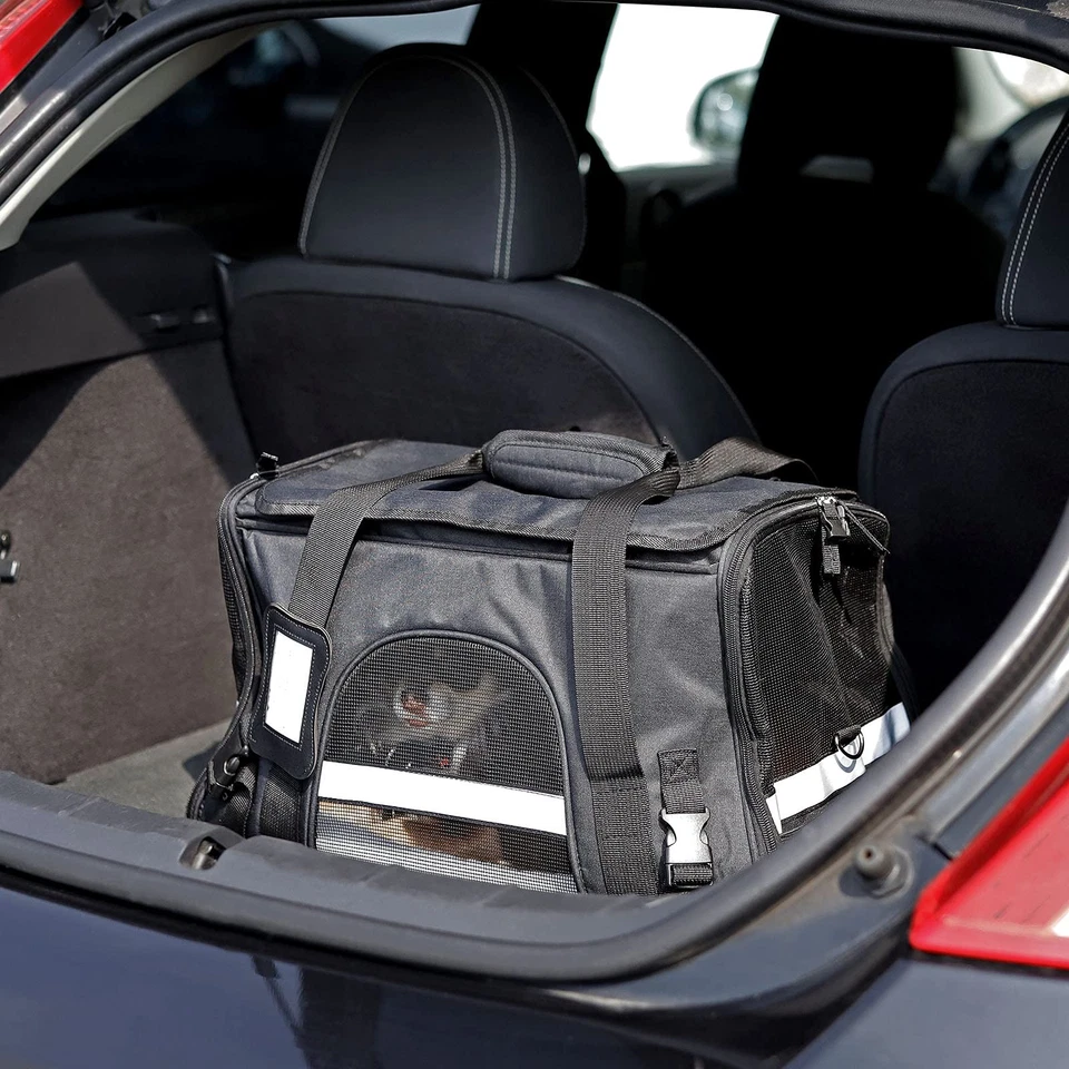 Hundetransportbox faltbar für unterwegs mit Tragegriffen & Schultergurt 485x2... - Bild 2 von 4